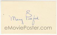2d0414 MARY PICKFORD signed 3x5 index card '70s it can be framed with a vintage or repro still!