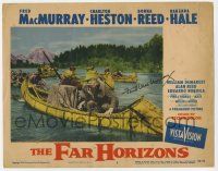 2d0066 FAR HORIZONS signed LC #8 '55 by Fred MacMurray, who's riding in canoe with Charlton Heston!