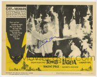 2d0110 TOMB OF LIGEIA signed LC #1 '65 by Vincent Price, who's trapped in a burning room!