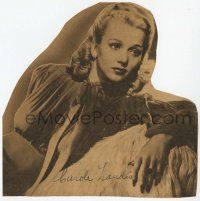 2d0418 CAROLE LANDIS signed 6x6 magazine cutting '40s great glamorous portrait of the actress!
