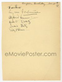 2d0298 CLIFTON WEBB GUESTBOOK PAGE signed 7x9 page 11/19/37 Lunt, Fontanne, Milestone+more!