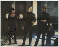 2d0370 MARINA SIRTIS signed color 11x14 REPRO '92 as Counselor Troi with Data in Star Trek: TNG!