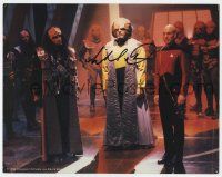 2d0372 MICHAEL DORN signed color 11x14 REPRO '92 as Lt. Commander Worf w/Stewart in Star Trek: TNG!