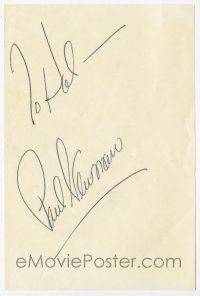 2d0424 PAUL NEWMAN signed 4x6 note paper '70s it can be framed with a vintage or repro still!