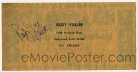 2d0406 RUDY VALLEE signed 4x8 fake money '60s on a personalized $1,000 bill he made up!