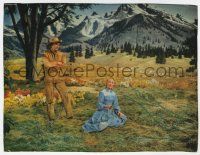 2d0448 SEVEN BRIDES FOR SEVEN BROTHERS signed color 7x9 still '54 by Jane Powell AND Howard Keel!