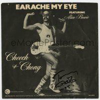 2d0434 TOMMY CHONG signed 8x8 record album sleeve '74 on the Cheech & Chong album Earache My Eye!