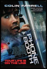 2d0627 PHONE BOOTH signed DS 1sh '03 by Colin Farrell, your life is on the line, Joel Schumacher!