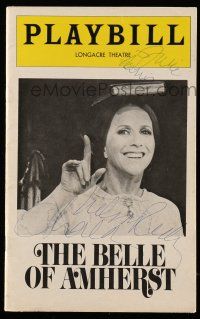2d0165 BELLE OF AMHERST signed playbill '76 by Julie Harris AND director Charles Nelson Reilly!