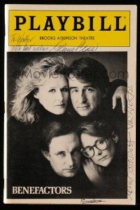 2d0166 BENEFACTORS signed playbill '85 by Glenn Close, Mary Beth Hurt, Simon Jones AND Sam Waterston