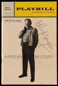 2d0186 MELVYN DOUGLAS signed playbill '68 when he appeared in Spofford on the Broadway stage!