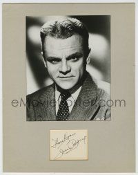 2d0358 JAMES CAGNEY signed postcard with REPRO still in 11x14 display '50s ready to frame & hang!