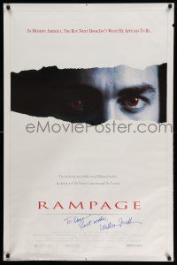 2d0631 RAMPAGE signed 1sh '87 by director William Friedkin, creepy image of Michael Biehn!