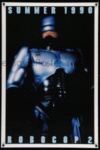 2d0633 ROBOCOP 2 signed teaser DS 1sh '90 by Peter Weller, he wrote Stay out of trouble!