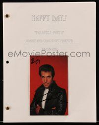 2d0360 HENRY WINKLER signed color REPRO attached to a REPRO script '00s Joanie & Chachi Get Married!
