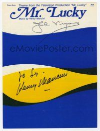 2d0283 MR. LUCKY signed TV sheet music '59 by star John Vivyan AND composer Henry Mancini!