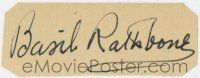 2d0436 BASIL RATHBONE signed 1x3 cut album page + REPRO still '40s they can be framed together!