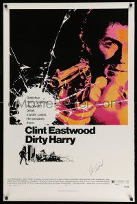 2d0598 DIRTY HARRY signed limited edition 27x41 REPRO poster '71 by Clint Eastwood, #94/100!