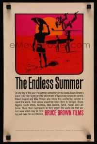 2d0001 ENDLESS SUMMER signed 11x17 special '67 by surfer Robert August, very first poster made!