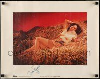 2d0599 JANE RUSSELL signed 15x19 promo poster '85 sexiest Hurrell image from The Outlaw for her bio!