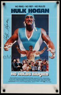 2d0605 NO HOLDS BARRED signed 14x21 special '89 by Hulk Hogan, great image of the famous wrestler!