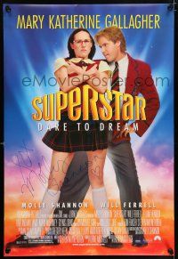 2d0641 SUPERSTAR signed 1sh '99 by Molly Shannon, great image with Will Ferrell, from SNL skit!