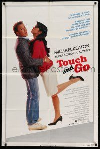 2d0267 TOUCH & GO signed 1sh '86 by Michael Keaton, great image with Maria Conchita Alonso!
