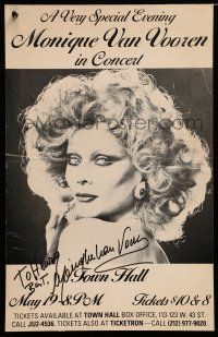 2d0351 MONIQUE VAN VOOREN signed stage play WC '78 when she appeared in concert on Broadway!