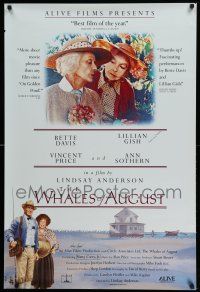 2d0649 WHALES OF AUGUST signed reviews 1sh '87 by BOTH Harry Carey Jr. AND Lillian Gish!