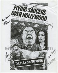 2d0365 FLYING SAUCERS OVER HOLLYWOOD signed 11x14 REPRO '92 by Vampira plus FIVE others!
