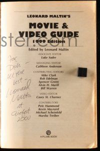 2d0300 LEONARD MALTIN signed paperback book '98 on his Movie & Video Guide 1999 Edition!