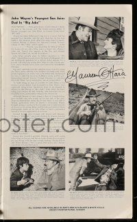 2d0278 MAUREEN O'HARA signed pressbook '71 advertising & information for Big Jake with John Wayne!