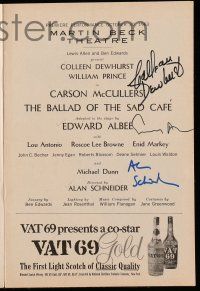 2d0164 BALLAD OF THE SAD CAFE signed playbill '63 by Schneider, Colleen Dewhurst AND Edward Albee!