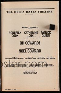 2d0170 CATHERINE COX signed playbill '86 when she was in Noel Coward's Oh Coward on Broadway!