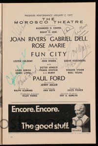 2d0176 FUN CITY signed playbill '71 by Paul Ford, Pierre Epstein, AND Victor Arnold!
