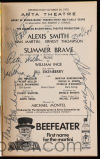 2d0199 SUMMER BRAVE signed playbill '75 by Alexis Smith, Martin, Weller, Greenhouse AND Ponazecki!