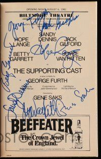 2d0200 SUPPORTING CAST signed playbill '81 by Dennis, Gilford, Garrett, Saks, Lange & two others!