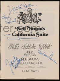 2d0217 CALIFORNIA SUITE signed stage play souvenir program book '76 by Grimes, Barrie, Weston + 2!