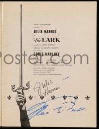 2d0227 LARK signed stage play souvenir program book '55 by BOTH Julie Harris AND Theodore Bikel!