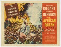 2f001 AFRICAN QUEEN TC '52 colorful artwork of missionary Katharine Hepburn in native uprising!