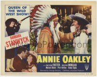 2f527 ANNIE OAKLEY LC #5 R52 c/u of Barbara Stanwyck with Chief Thunderbird as Sitting Bull!