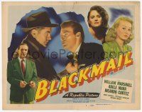 2f038 BLACKMAIL TC '47 William Marshall, Adele Mara, Ricardo Cortez, cool film noir!