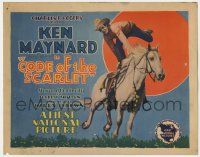 2f050 CODE OF THE SCARLET TC '28 Canadian Mountie Ken Maynard standing on galloping Tarzan!