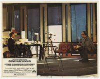 2f599 CONVERSATION LC #3 '74 cool image of Gene Hackman & young Harrison Ford talking across room!