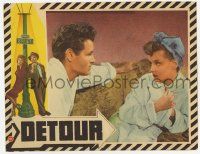 2f621 DETOUR LC '45 great close up of Tom Neal staring at Ann Savage, directed by Edgar Ulmer!