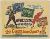 2f151 GROOM WORE SPURS TC '51 c/u of lady lawyer Ginger Rogers & Hollywood cowboy Jack Carson!