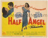 2f155 HALF ANGEL TC '51 Loretta Young, Joseph Cotten, confessions of a female sleepwalker!