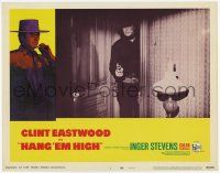 2f696 HANG 'EM HIGH LC #1 '68 close up of Clint Eastwood standing in doorway pointing gun!