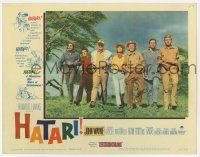 2f697 HATARI LC #3 '62 John Wayne arm-in-arm with top cast members, directed by Howard Hawks!