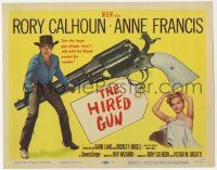 2f168 HIRED GUN TC '57 Rory Calhoun & sexy Anne Francis + cool huge pistol artwork!